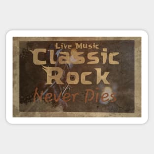 classic rock never dies vintage music poster Sticker